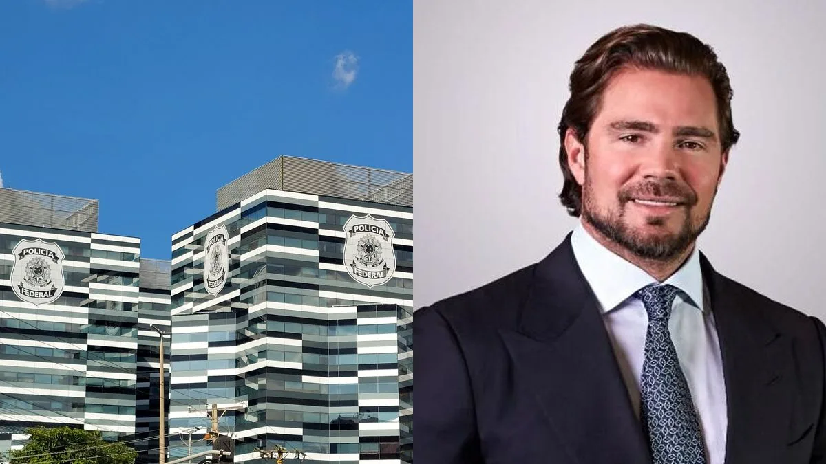 Sede da Polícia Federal e o empresário Daniel Vorcaro