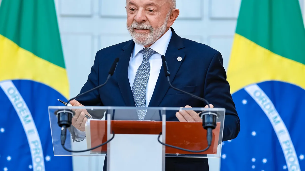 Presidente Luiz Inácio Lula da Silva durante coletiva de imprensa